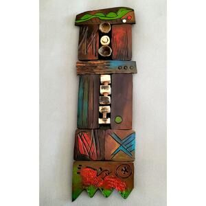 RHONDA CEARLOCK Organic Shard Series Ceramic Wall Sculpture--27 in X 9 in